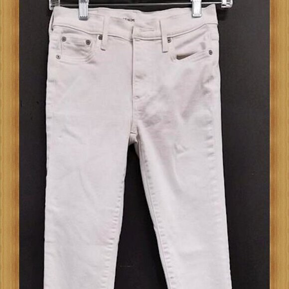 Denim Forum Women's Size 24 White Raw Hem Nico Skinny Crop Jeans 24x25 - Picture 5 of 6